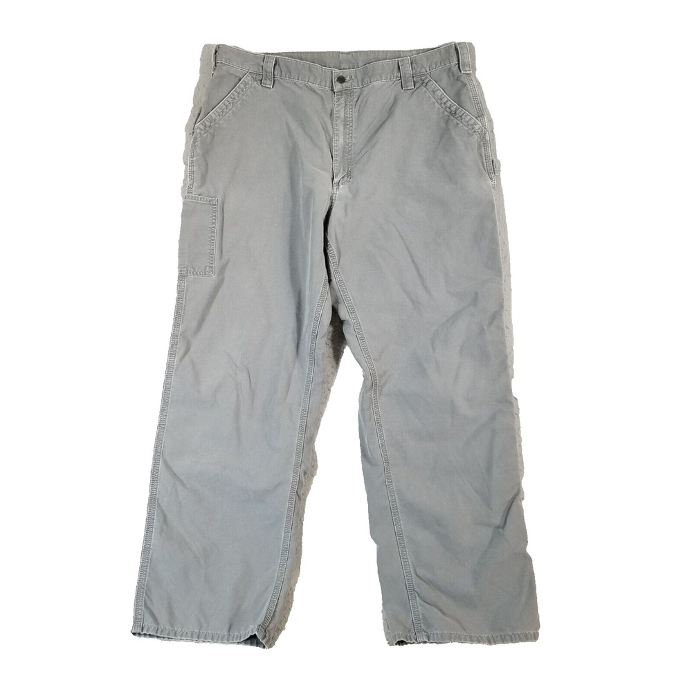 Carhartt Work Pants Mens 42x32 Gray Utility Carpenter Retro Cotton Pants